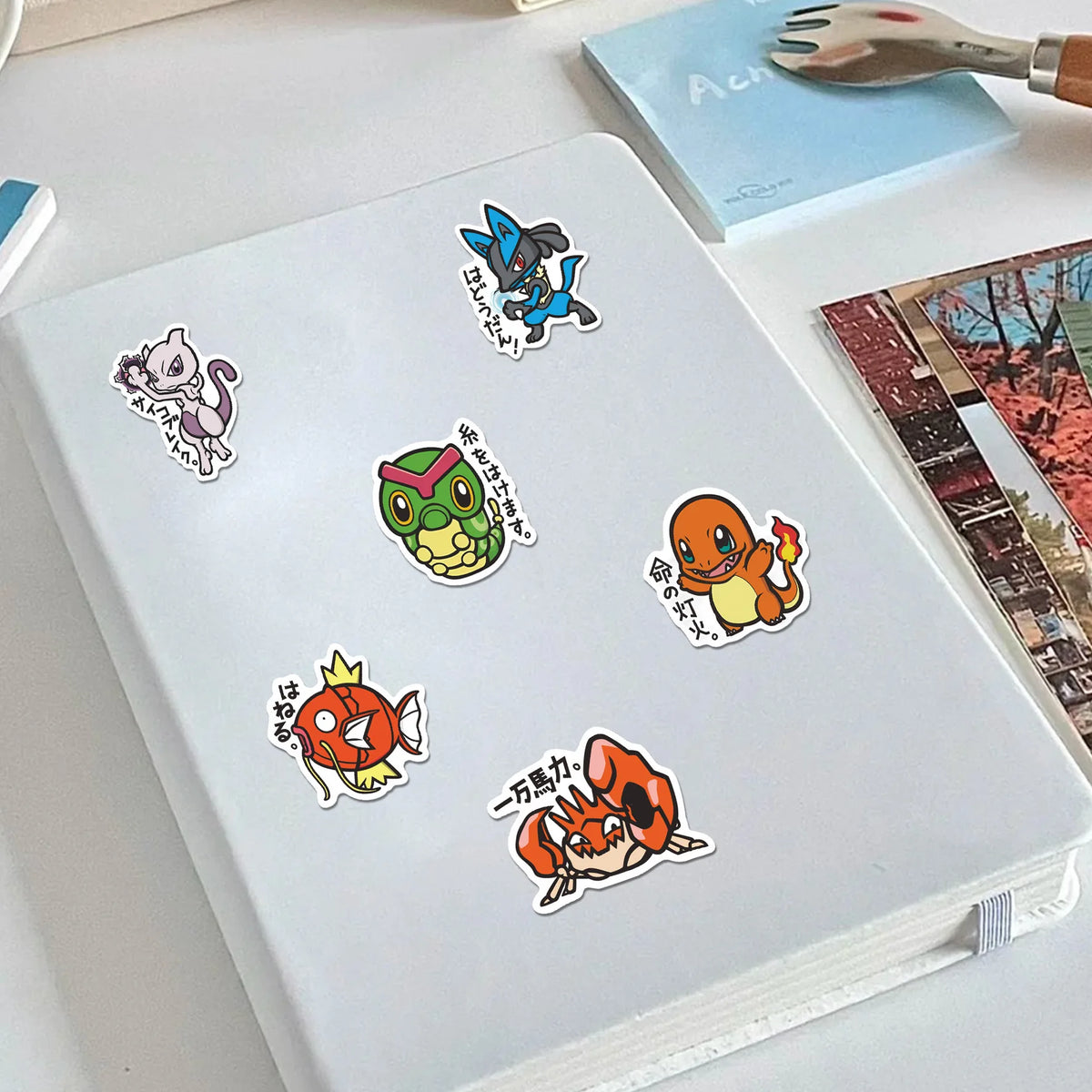 56PCS Cute Anime Pokemon Stickers Cartoon Pikachu Sealing Decoration DIY Laptop Decals Graffiti Sticker Reward Gift Kid Toy