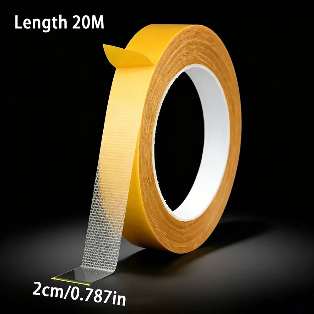 Super Thin Strong Fixation Double Sided Adhesive Tape Heavy Duty Translucent Mesh Waterproof Traceless Powerful Grid Carpet Tape