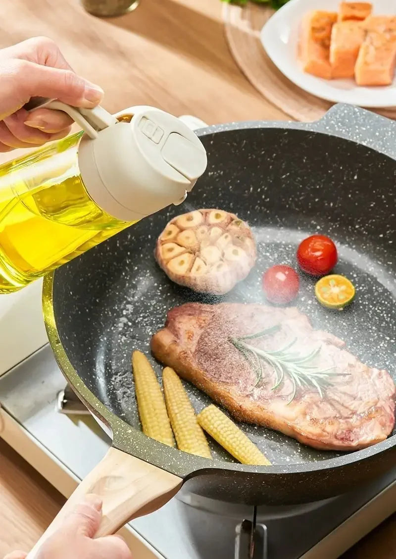 2in1 Kitchen Spray Oil Dispenser Oil Sprayer Polisher Or Only Brush Spray for Air Fryer Salad Grilling Roasting Cooking Kitchen