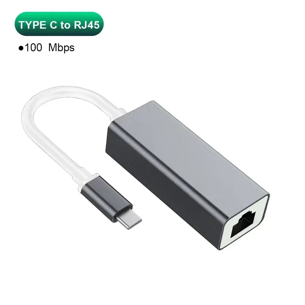 Adaptateur Ethernet USB Type C 1000Mbps, Carte Réseau RJ45 USB 3.0 Pour MacBook PC Windows XP 7 Câble Internet Lan USB Android