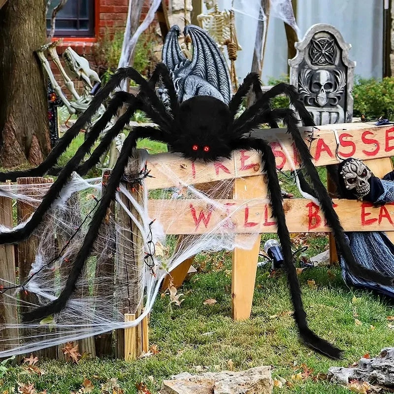 🎃🕷️ Araña Gigante de Halloween – Decoración Terrorífica para Interior y Exterior 👻🕸️