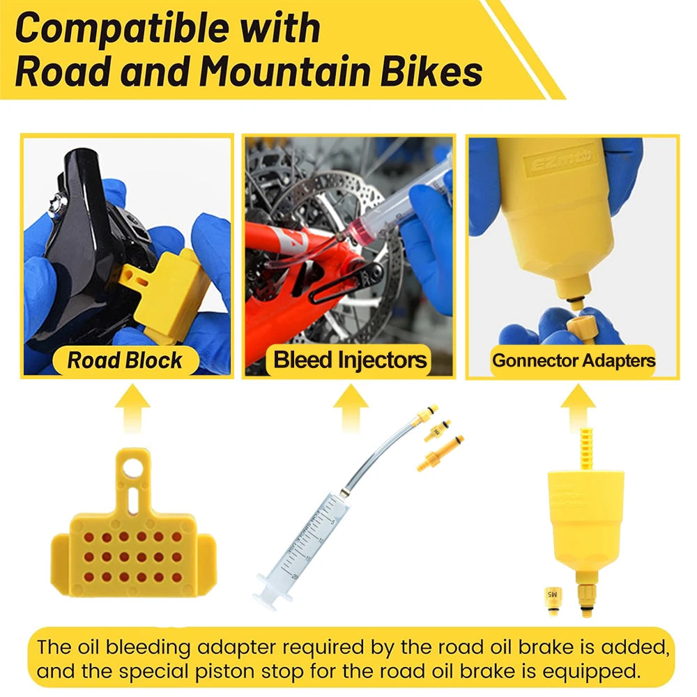 Bicycle Brake Oil Bleed Kit Brake Mineral Oil 60ML MTB Road Bike Hydraulic Disc Brake Oil Bleed Kit For SHIMANO TEKTRO SRAM NUTT