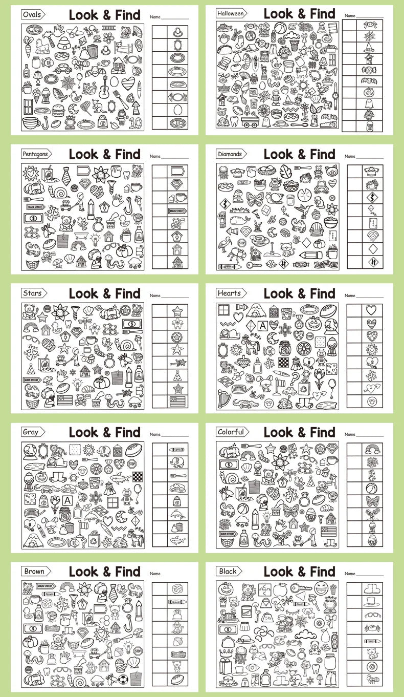 32 Pages Children's Find Items Coloring & Drawing Book Fun Concentration & Attention Exercise Early Education Activity Book