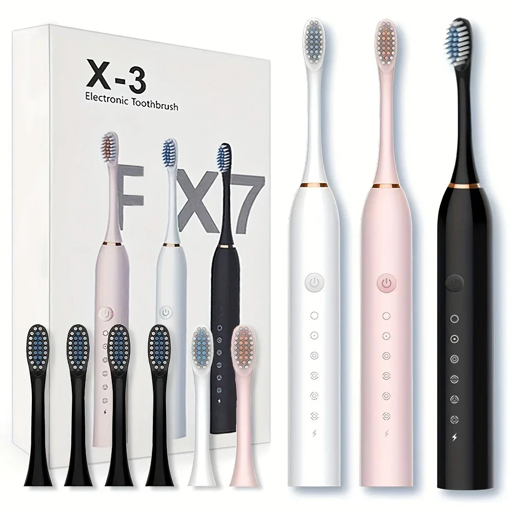 Electric Toothbrush Soft Bristles 6 Speed Automatic for Adults & Kids  Universal Smart Charging  All Ages Compatible