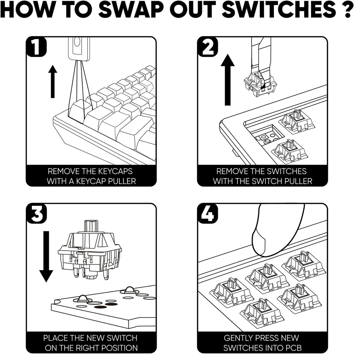 Holy Panda Tactile Switch 55g 62g 67g POM Creamy Switches Mechanical Keyboard Gaming Custom DIY 5-Pins Cherry MX Switch Hot-Swap