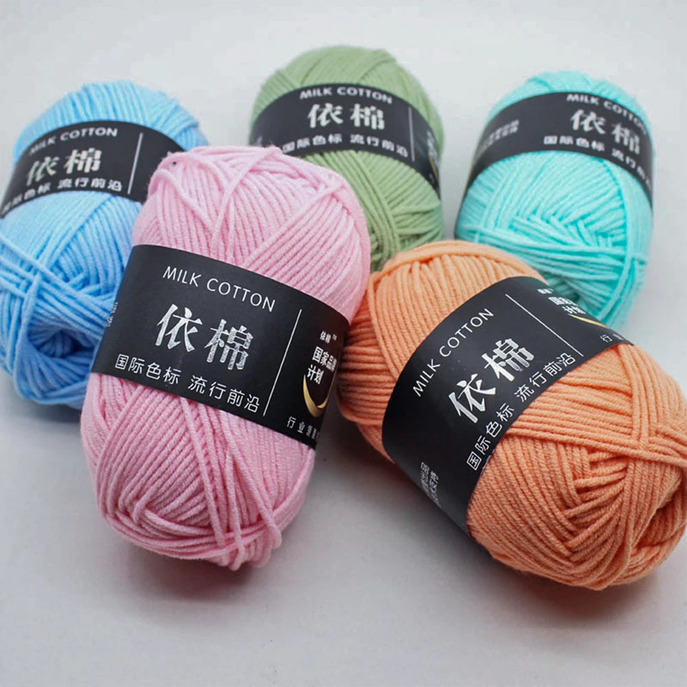 50g Soft Wool Milk Cotton Yarn Crochet Anti-Pilling Hand Knitting Thread For Cardigan Scarf Hat Baby Sweater Doll Supplies