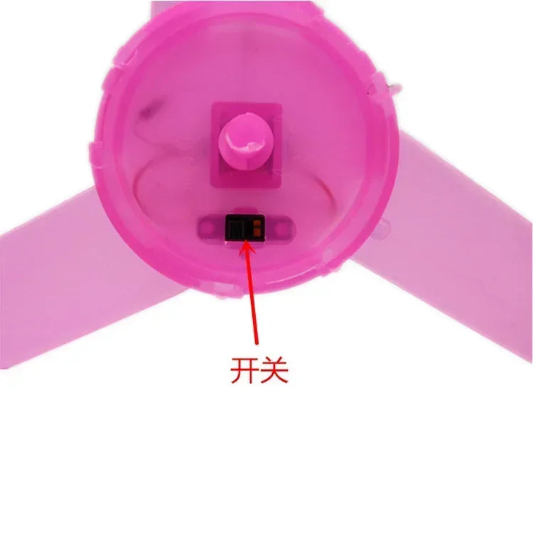 1Q-Luminous Flying Disc Propeller Toys LED Lighting Pull String Flying UFO Toy Spinning Top Outdoor Game Sports Toy Gift