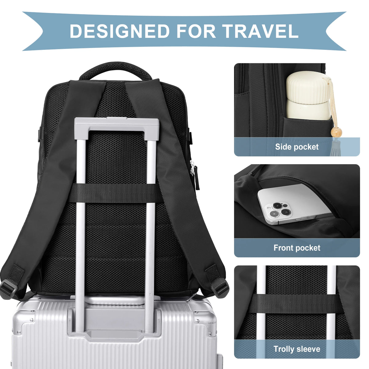🎒✈️ Mochila de Viaje para Cabina 40 × 30 × 20 cm – Equipaje de Mano con Compartimento para Laptop y Zapatos 🧳✨