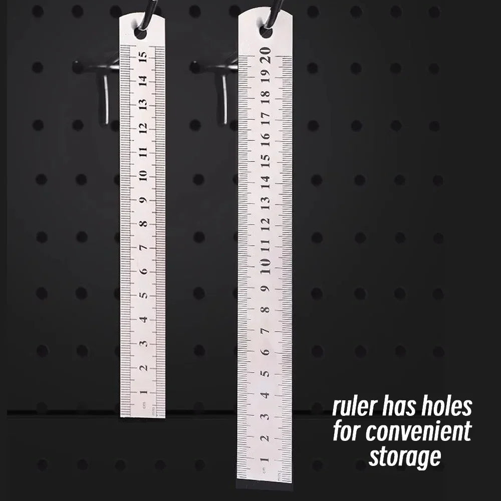 10Pcs Stainless Steel Straight Ruler, 15-30cm Double Sided Metric Scale, Precision Metal Measuring Tool for Engineering Drawing
