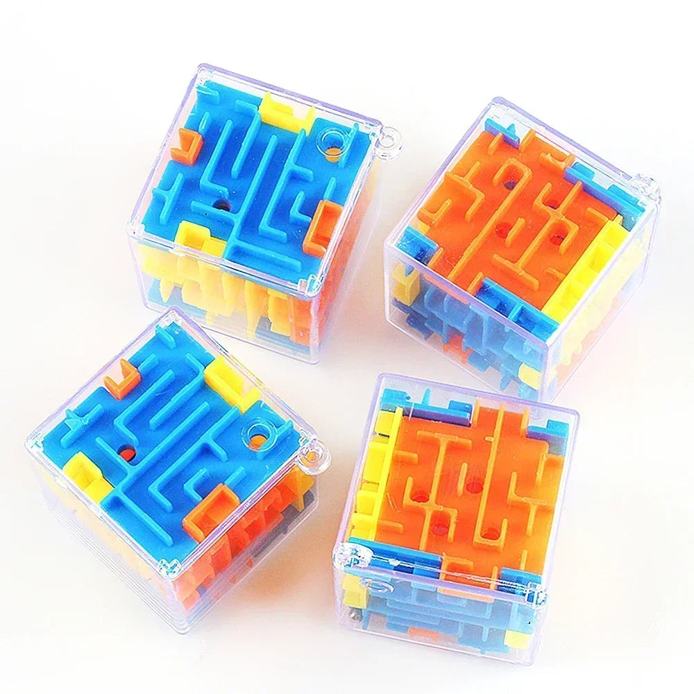 1PCS Mini 3D Maze Magic Cube Six-sided Transparent Puzzle Speed Cube Rolling Ball Cubes Maze Toys For Stress Reliever Toys