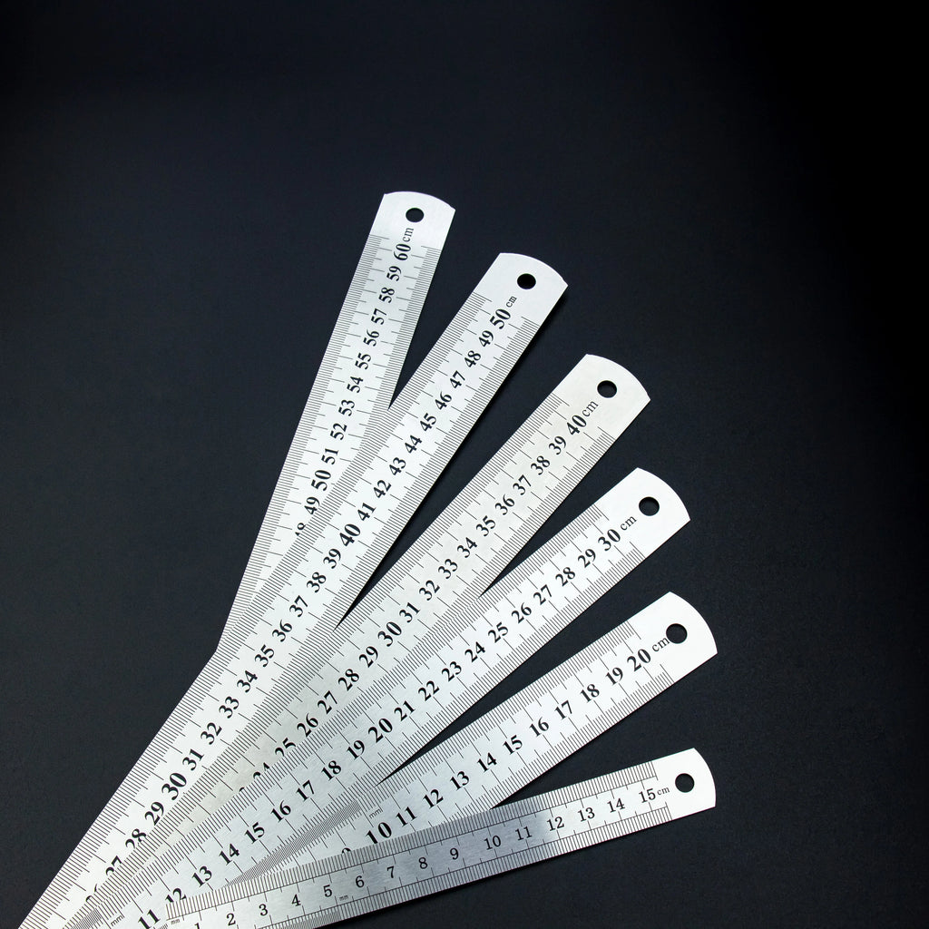 Thickened Steel Ruler | 15/20/30/40/50/60cm | Dual CM & Inch Scale | Precise Measurement for Office, School & Industry