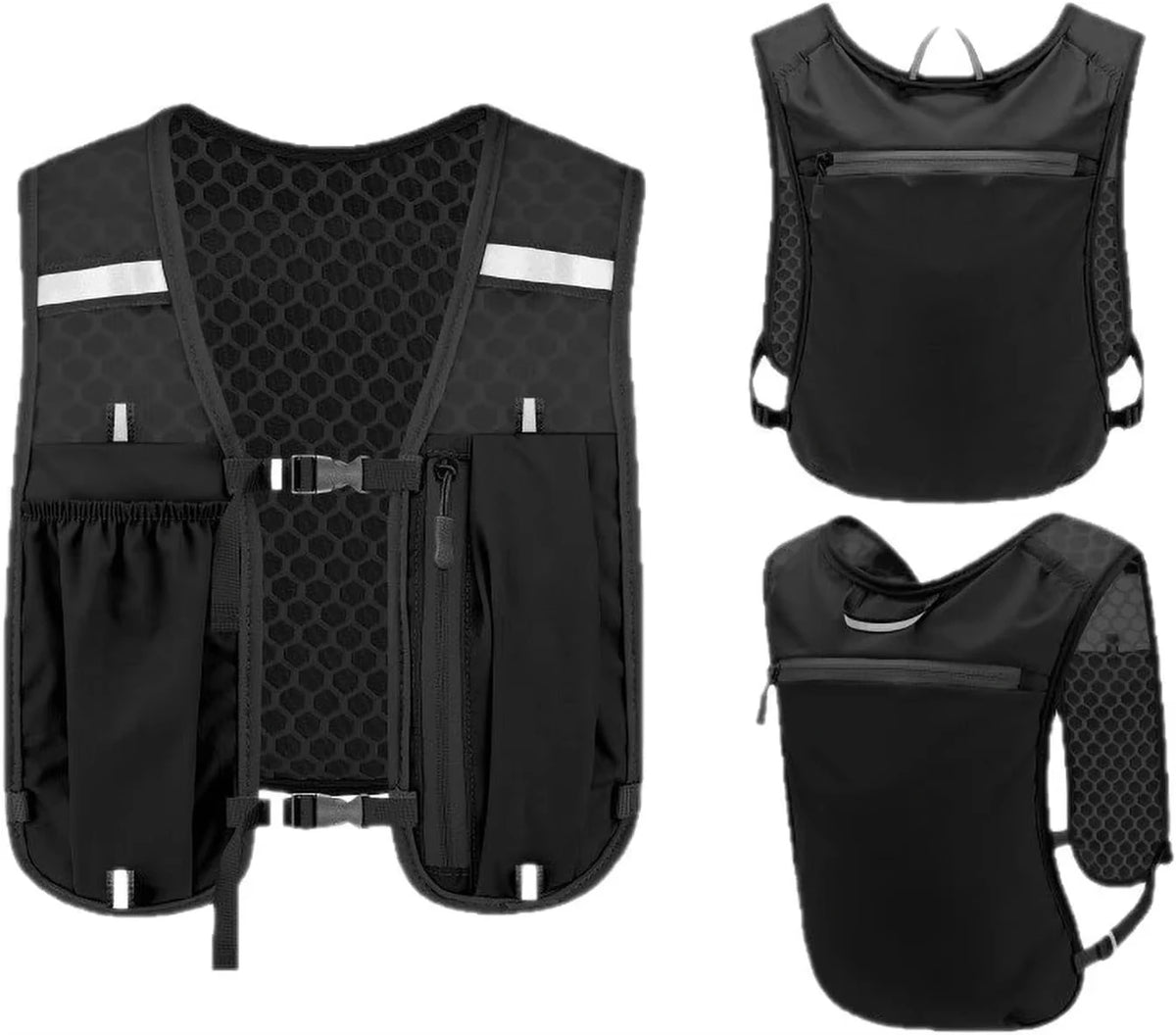 Lightweight Running Vest Pack for Men & Women, Breathable Hydration Vest, Front Pocket Adjustable Outdoor Jogging Backpack