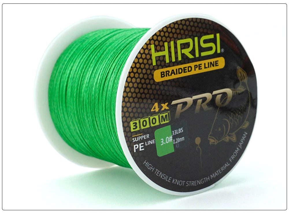 Hirisi Carp Fishing Line 300M Braided PE Line 4 Strands 15-50LB Multifilament Fishing Line Smooth Fishing Accessories