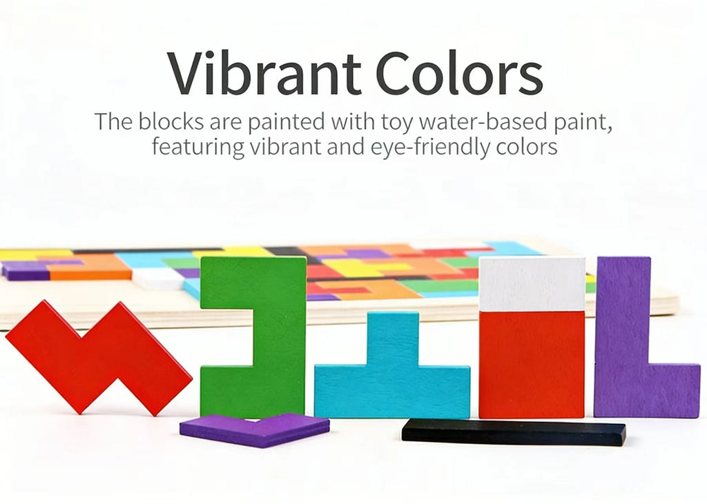 Gowinbaby Montessori Wooden 3D Russian Blocks Tangram Puzzle Educational Toy for Kids