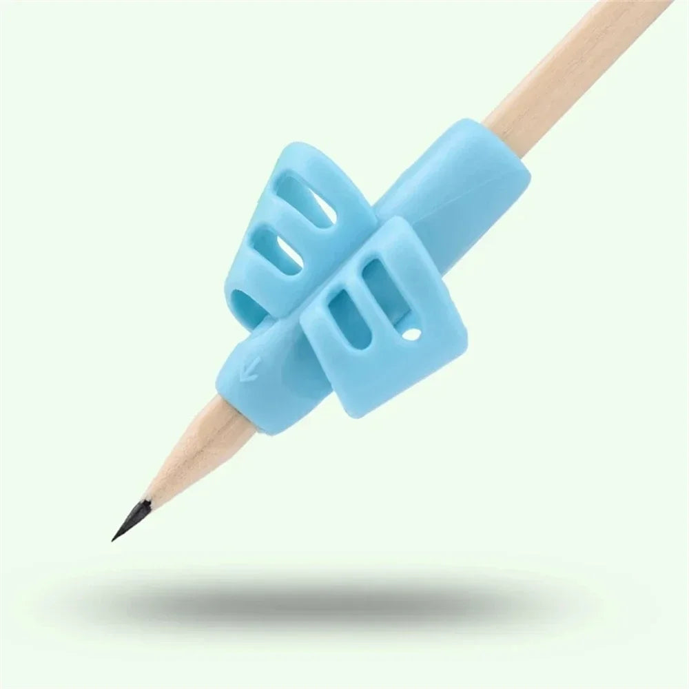 4 Pack Ergonomic Pen Grip Corrector Soft Rubber Hand Writing Posture Trainer Kids Handwriting Aid Correction Stationery Tool
