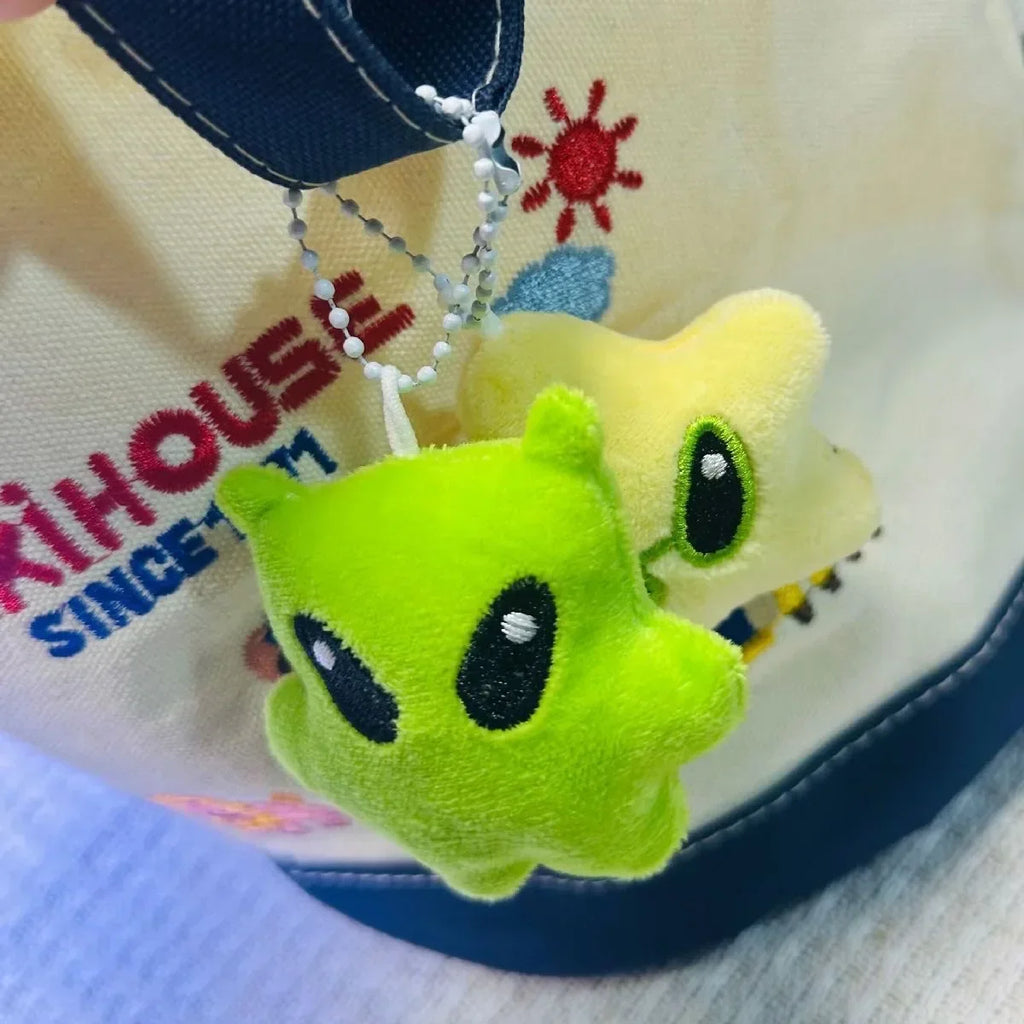 1/2Pcs Cartoon Plush Alien Keychain Cute Handbag Backpack Fluffy Car Phone Strap Accessory Gifts Kawaii Decor Star Doll Keyrings