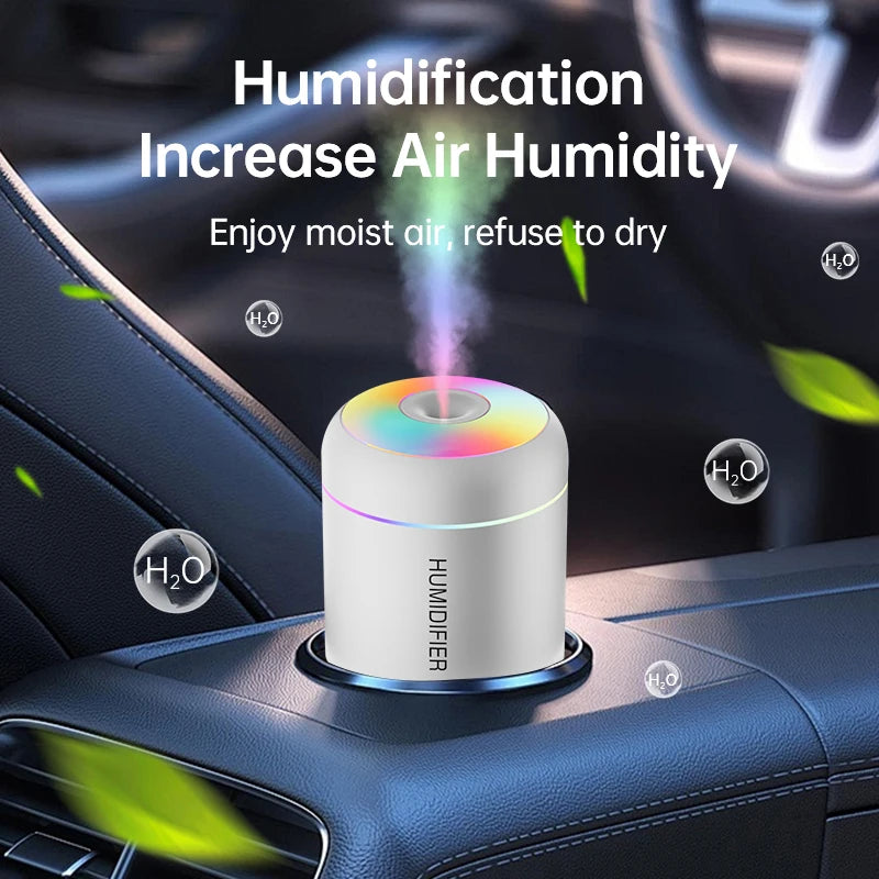 Mini Humidificador de Aire USB de 180 ml con Difusor de Aromas, Luces LED y Nebulización para Auto, Hogar y Dormitorio 🚗🏠🛏️