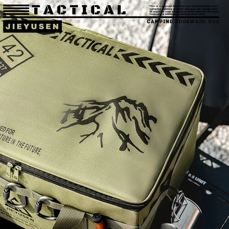 Backpack 30-42L Tactical Camping Storage Bag - Insulated Folding Box for Picnic, Tableware & Field Equipment Waterproof