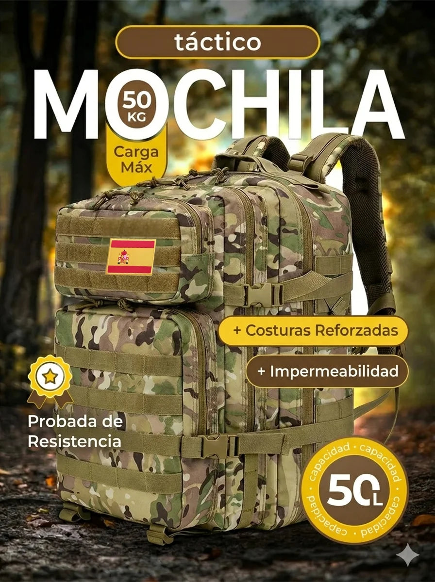 🎒 Mochila Táctica de Viaje y Senderismo 50L/32L 🏕️🌍