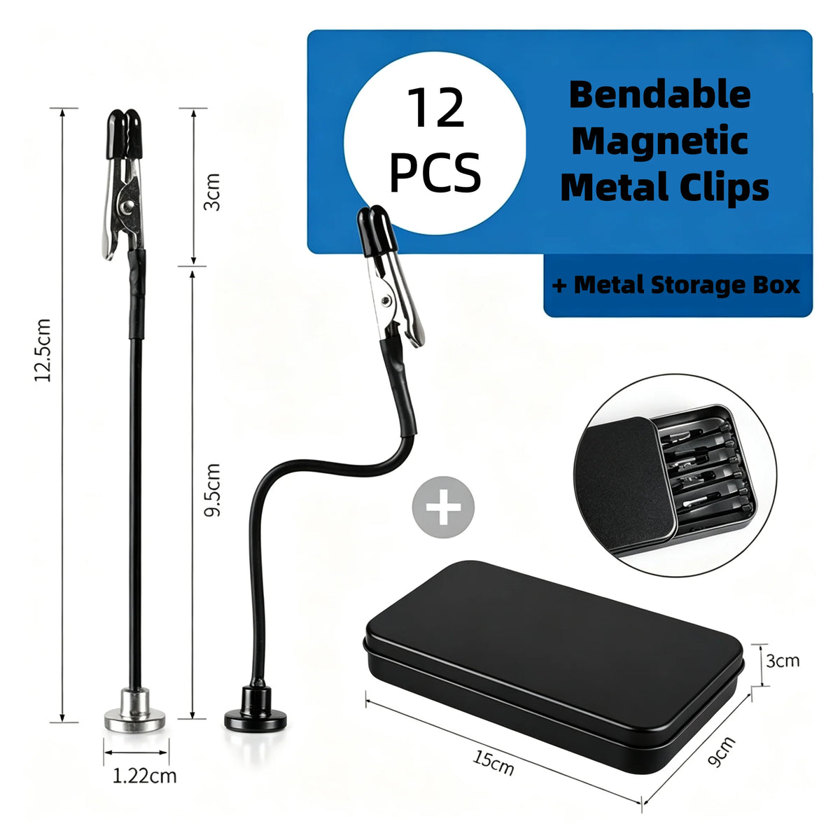 Bendable Magnetic Painting Clips Set With Metal Storage Box 360 Flexible Gooseneck Alligator Clip For Scale Model Airbrush Color