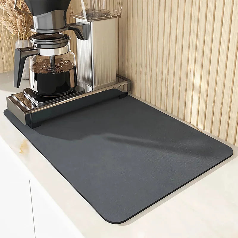 1pc Coffee Maker Mat For Kitchen Counter Protector Rubber Padded Absorbent Dish Drying Mat Super Anti-slip Bar Mat