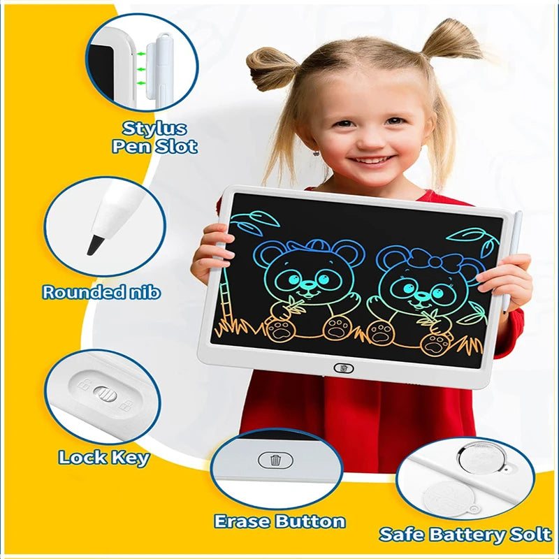 8/11/13/16 Inch LCD Drawing Tablet Writing Board Kids Doodle Painting Handwriting Pad Toy for 3 4 5 6 7 8 Years Girls Boys Gifts