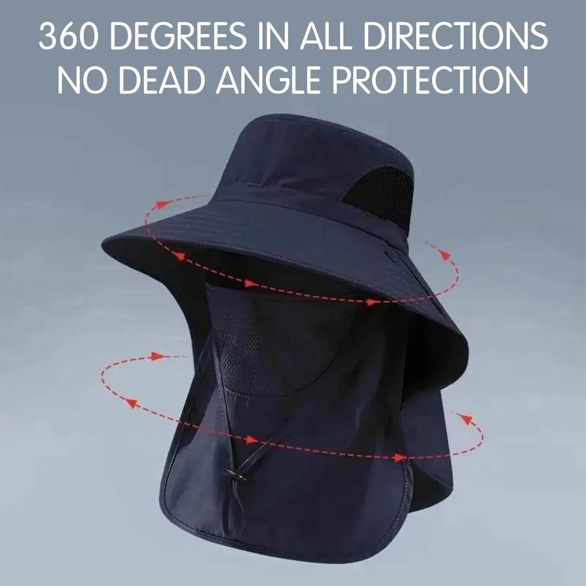 Women's Summer Bucket Hat with Neck Cover, Breathable Wide Brim UV Protection Sun Hat for Fishing Travel Beach Holiday