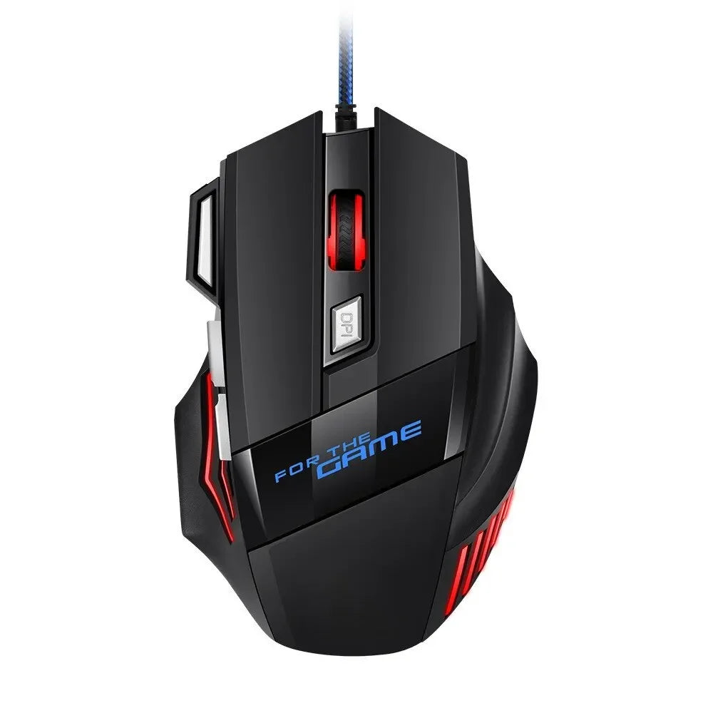 1 PC New Hyperspeed USB Gaming Mouse RGB Backlit Ergonomic Game Mice 7D Esports Wired Mouse for Laptop PC Gamer
