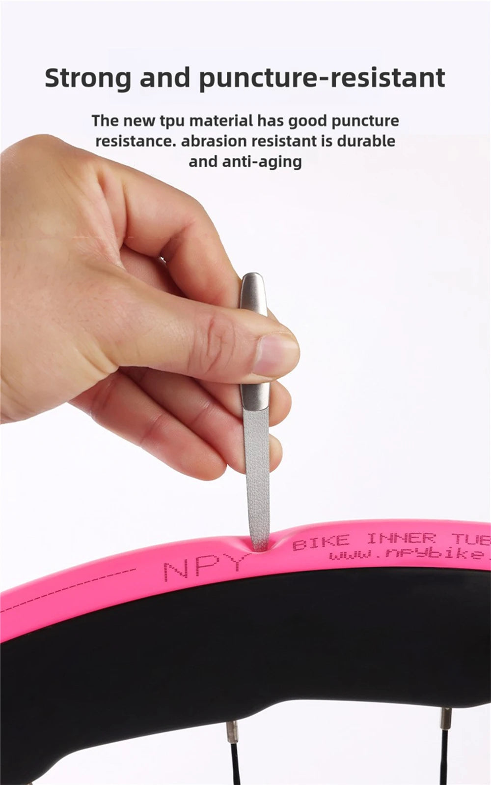 NPY 1Pcs Ultralight 28g Bike TPU Inner Tube 700X18 25 28 32 Road Bicycle TPU Material Tire 45mm/65mm/85mm Length French Valve