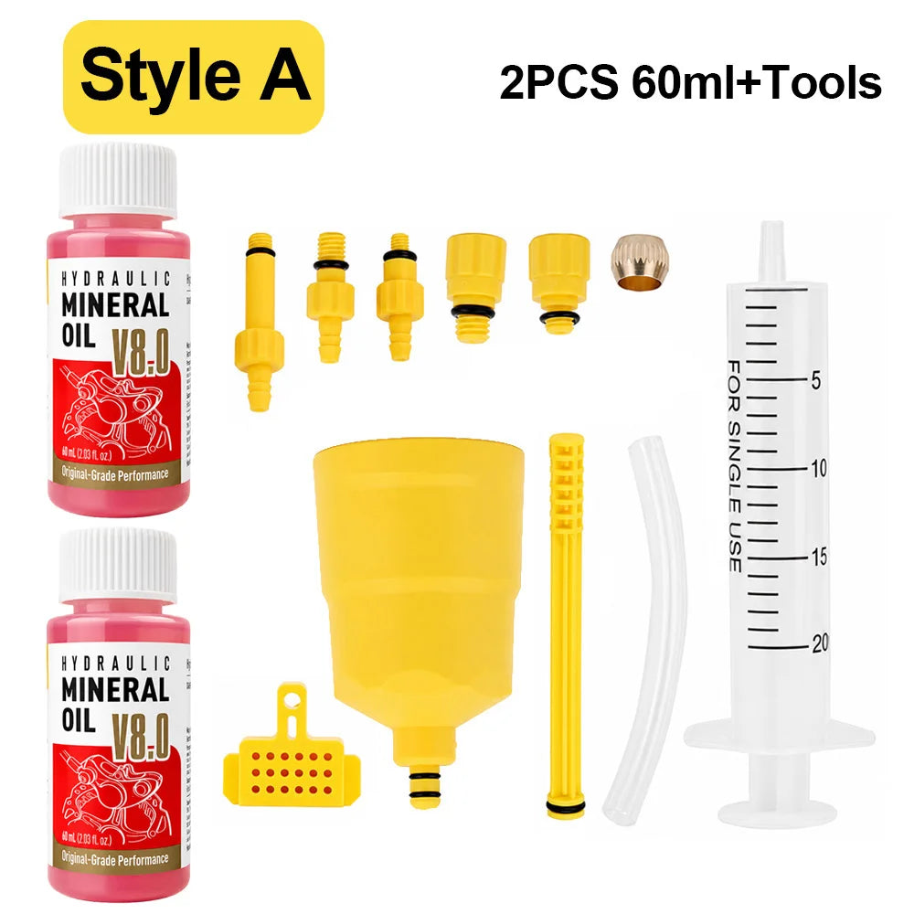 Bicycle Brake Oil Bleed Kit Brake Mineral Oil 60ML MTB Road Bike Hydraulic Disc Brake Oil Bleed Kit For SHIMANO TEKTRO SRAM NUTT
