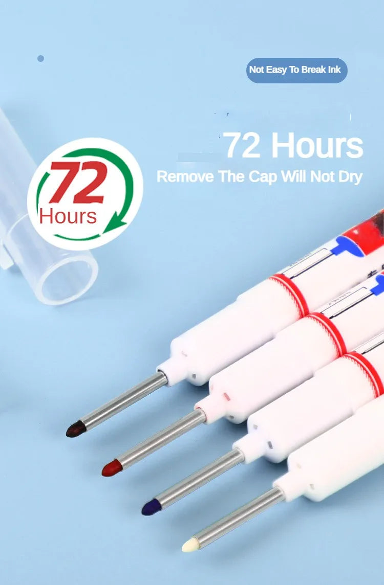 4-80Pcs 2cm Waterproof Long Head Markers Deep Hole Marker Pen for Metal Carpenter Red/Black/Blue/Green Ink Woodworking Tools