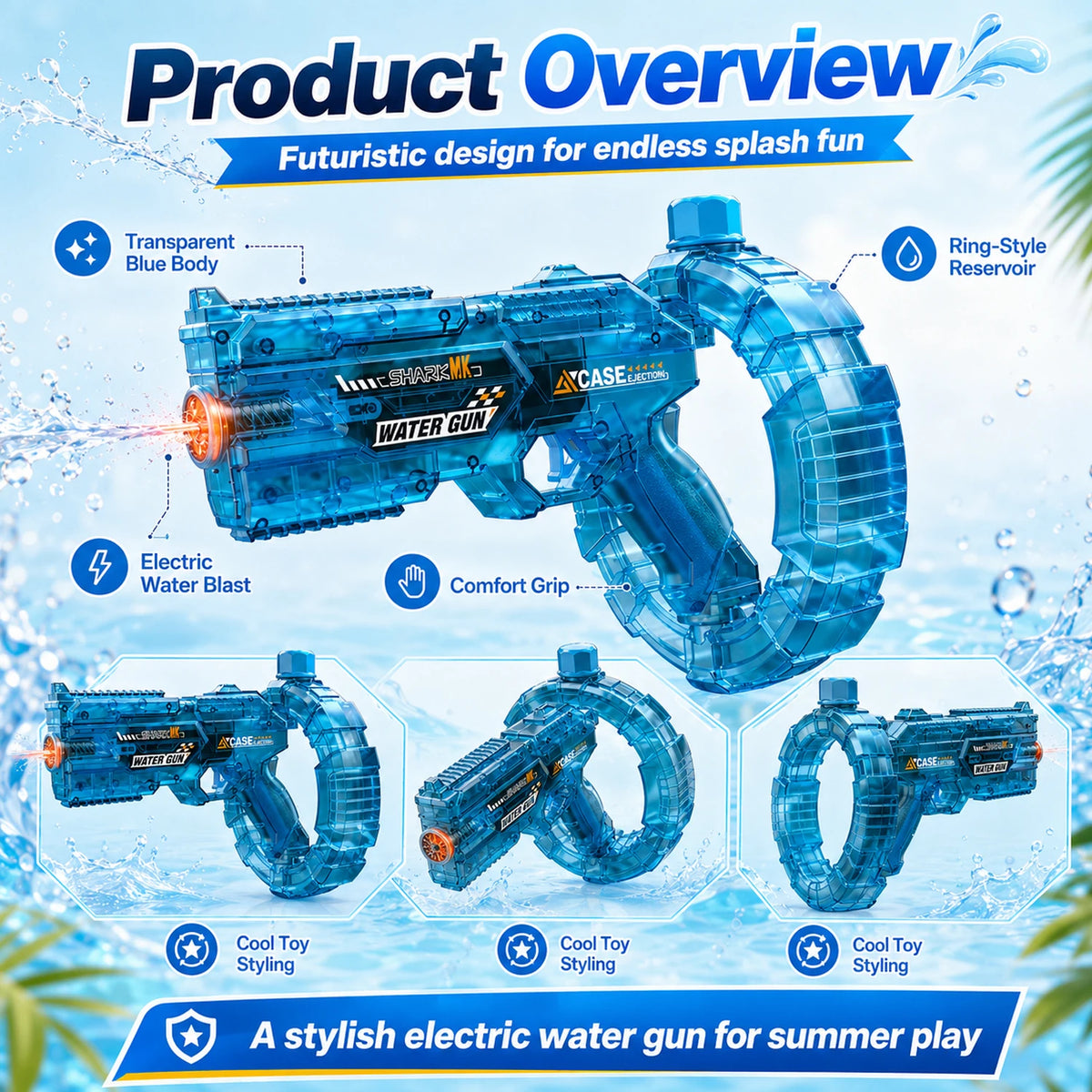Electric Water Guns For Adults Powerful Squirt Automatic Water Suction Water Blasters Summer Outdoor Beach Toy For Boys Kid Gift