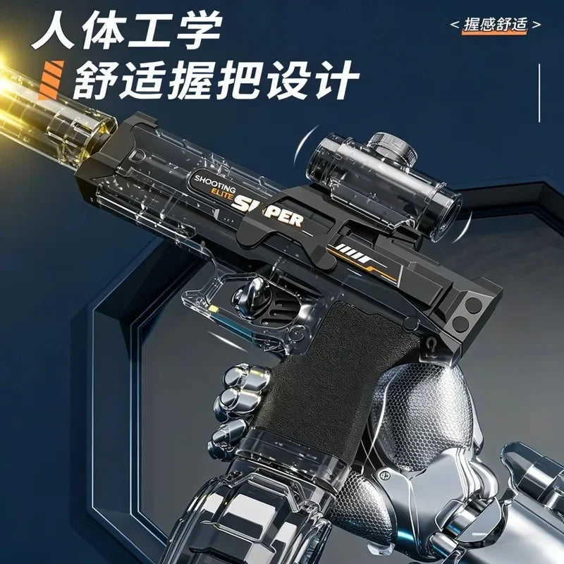 emote Control Electric Water Gun, Flame Muzzle Automatic Spray Water Blaster, Summer Swimming Pool Outdoor Water Toy forBoysGift
