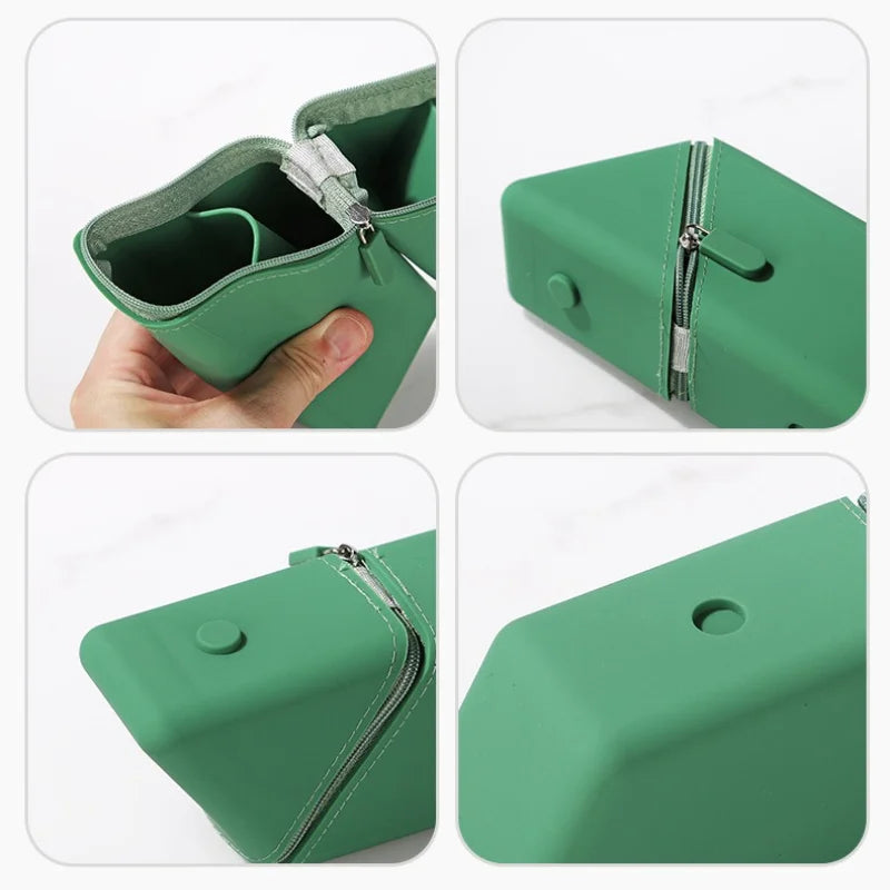 Collapsible Silicone Pen Container-large Capacity Expandable Pen Bag, Retractable Stationery Bag Pen Organizer Pencil Organizer