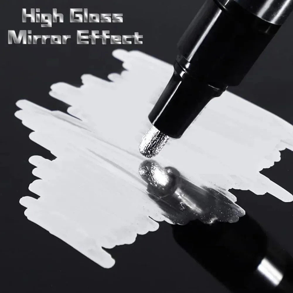 1/3/5/12pcs Chrome Mirror Marker Pen Set Waterproof Ink DIY Reflective Paint Pen Gold Silver Marker Model Painting Art Marker