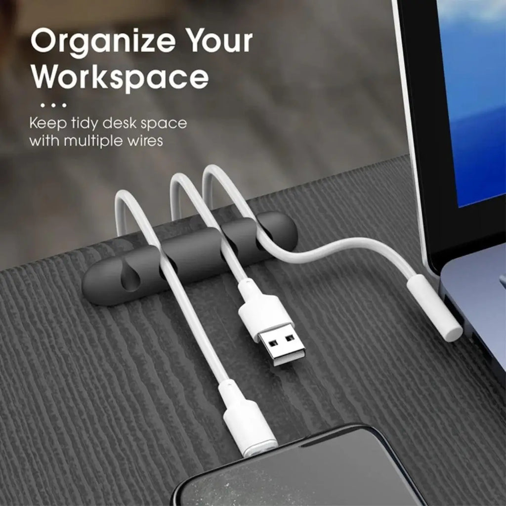 Cable Cord Wire Organizer Silicone USB Cable Winder Management Clips Self Adhesive for Mouse Keyboard Headset For iPhone Huawei