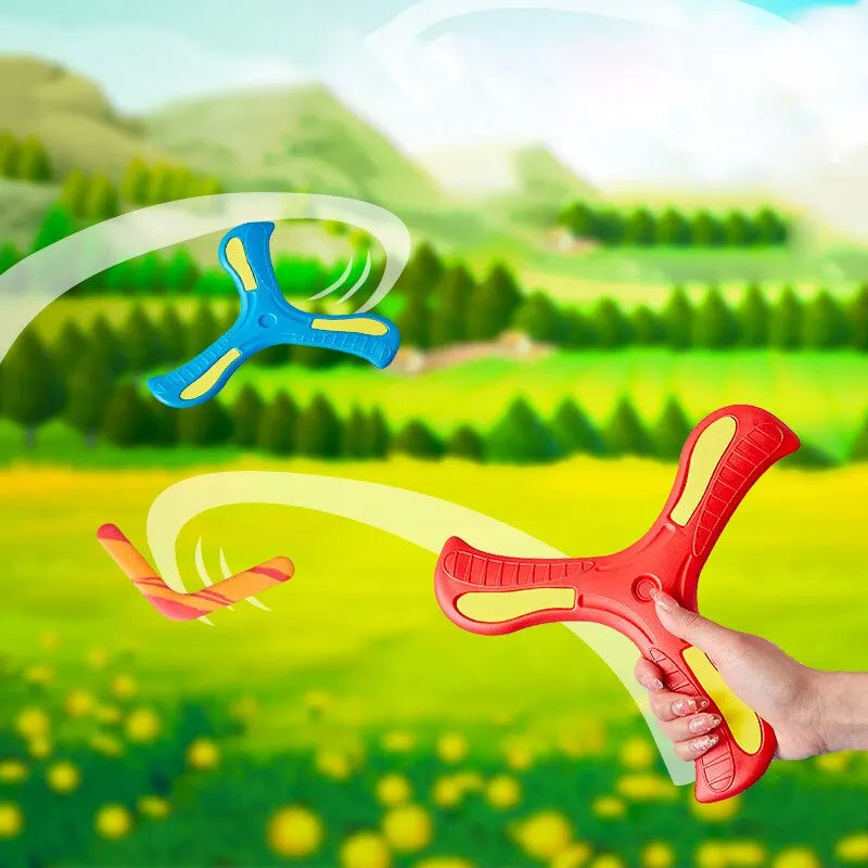 Children Boomerang Soft Three-leaf Cross Outdoor Toy Flying Disc Adult-kids Interactive Sports Toy for Puzzle Decompression Gift
