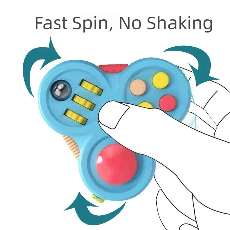 Hot-Selling Second-Generation Stress-Relief Handle, Triangular Handheld Fidget Spinner, Multi-Functional Fidget Spinner Handle, Portable Stress-Relief Handheld Toy with 12 Sensory Functions, Suitable for Anxiety, Adhd, Autism