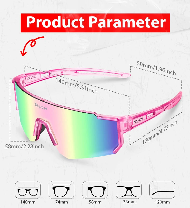 SCVCN New Outdoor Cycling Sunglasses Men Road Driving Bike Glasses  Sports Mountain Climbing Women Bicycle Cycling UV400 Goggles