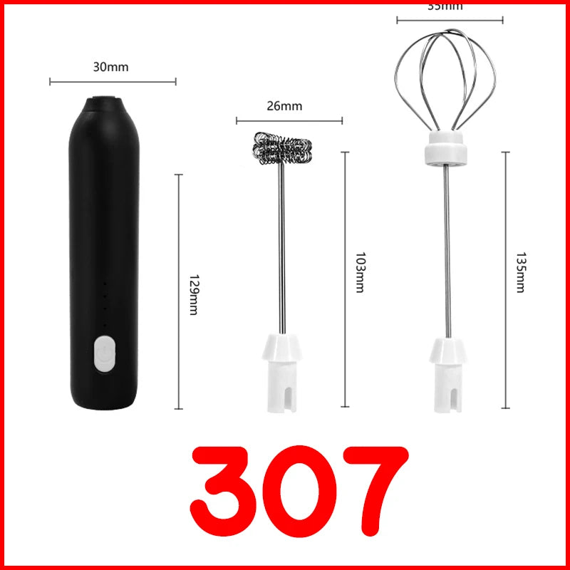 Espumador de Leche Eléctrico Inalámbrico con Carga USB Tipo C – Batidor de Mano de Acero Inoxidable ☕️🥛