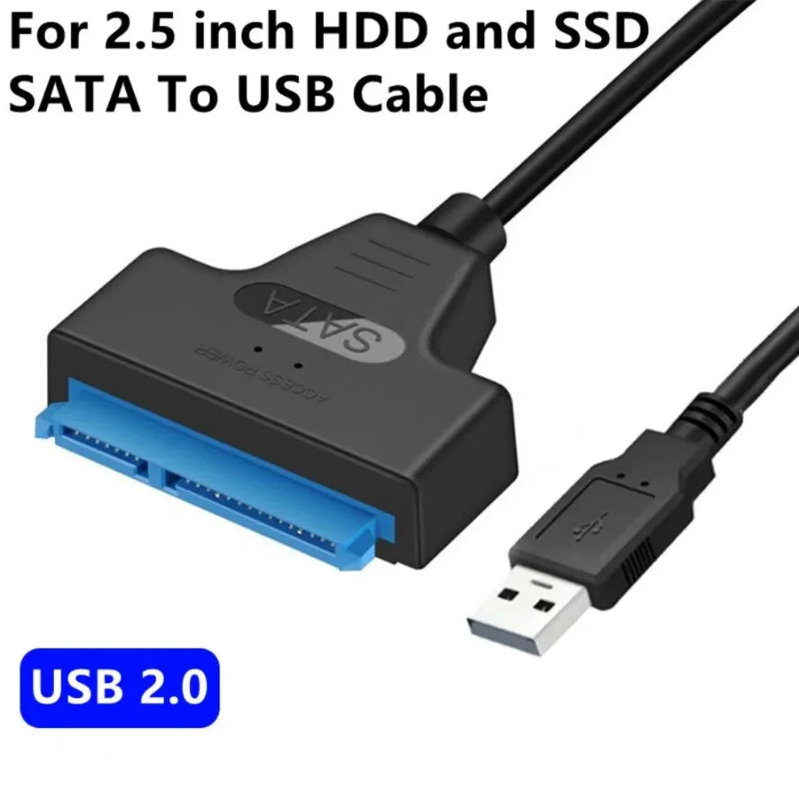 LccKaa SATA To USB 3.0 / 2.0/Type-C Cable for 2.5 Inch External HDD SSD Hard Disk Drive SATA 3 22 Pin Adapter USB SATA Converter