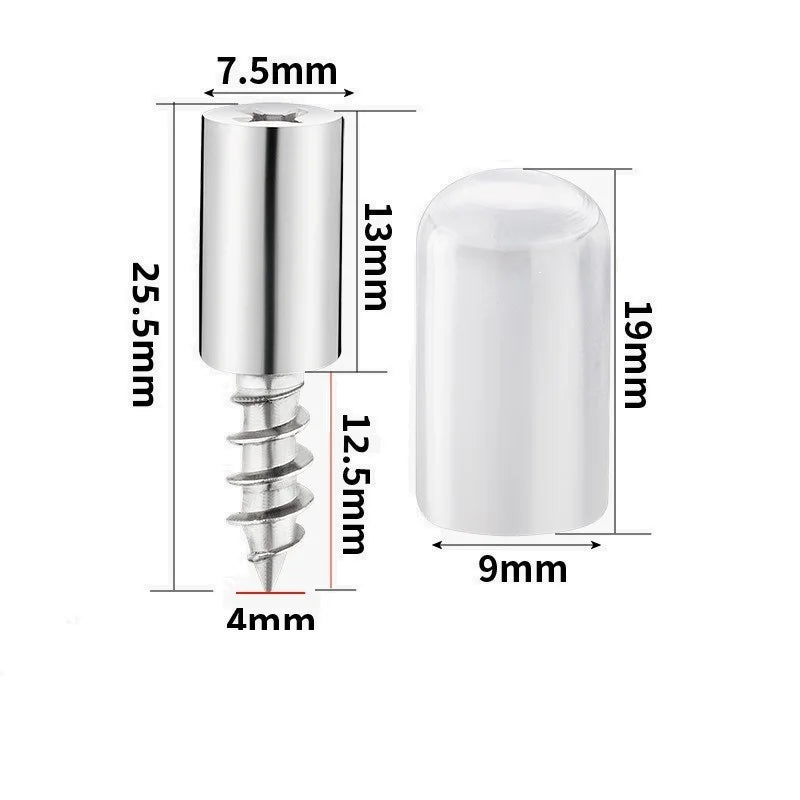 1/16Set with Rubber Sleeve Laminate Cross Self-tapping Screw Support  Wardrobe Cabinet Glass Hard Nonslip Partition Nail