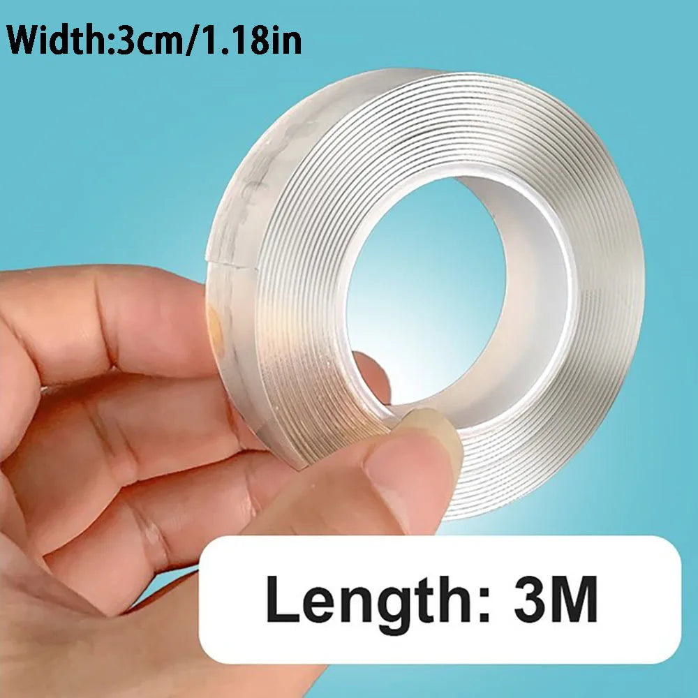 Super Strong Nano Double Sided Adhesive Tape Waterproof Transparent Traceless Tape  Reusable Decorative Office Tape Home Tools