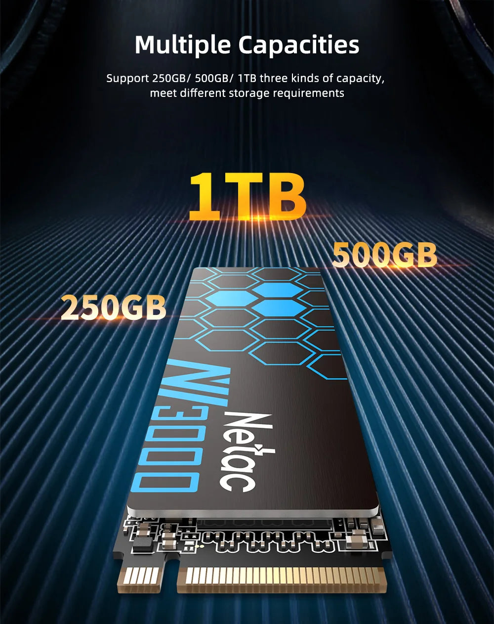 Netac SSD NVMe M2 250GB 500GB NVMe SSD 1TB 2TB M.2 2280 PCIe Internal Solid State Hard Drive Disk for Laptop Desktop
