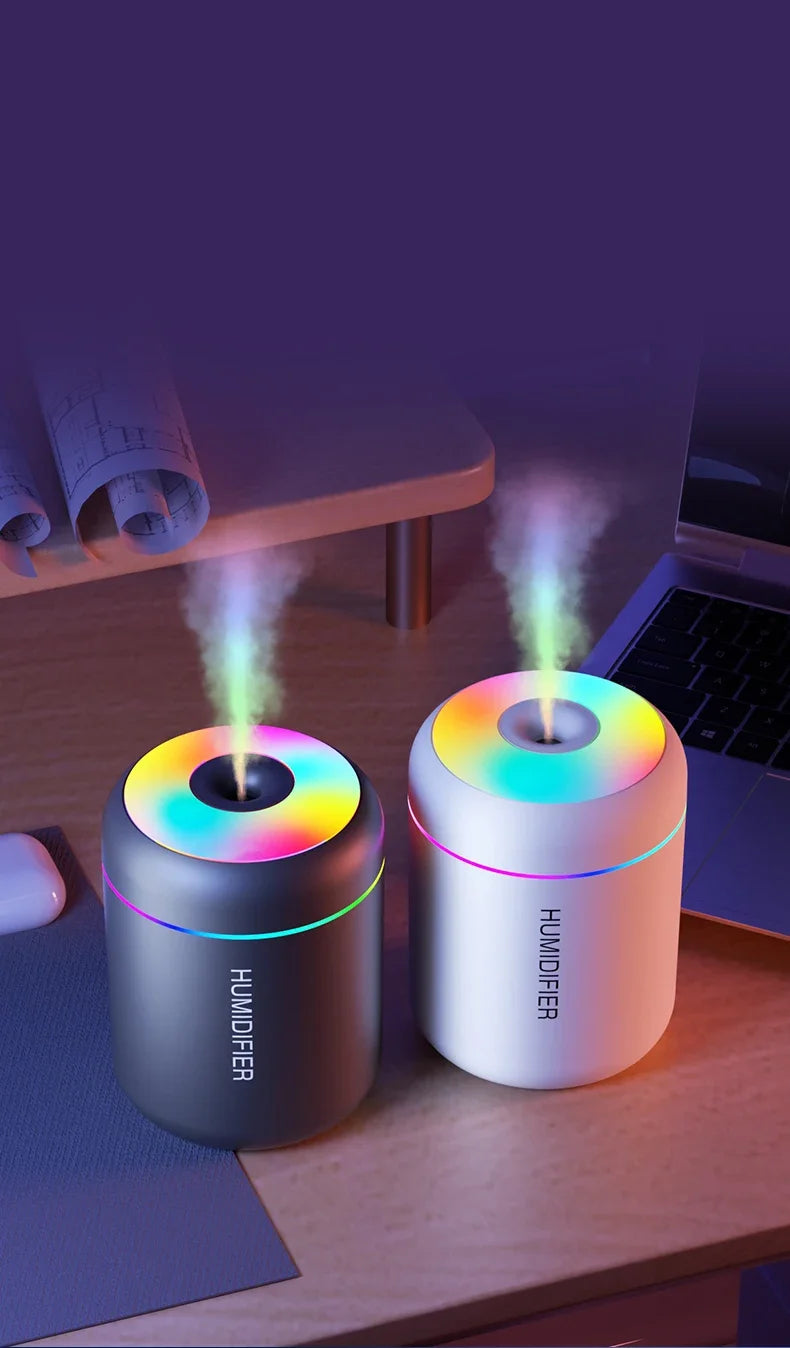 Mini Humidificador de Aire USB de 180 ml con Difusor de Aromas, Luces LED y Nebulización para Auto, Hogar y Dormitorio 🚗🏠🛏️