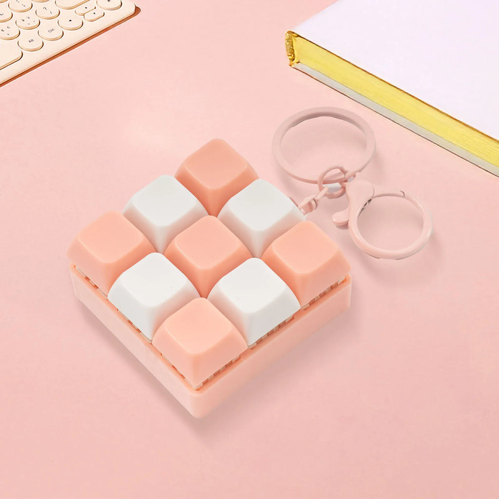 Nine-key Tetris Fingertip Pressing Key Keychain Adult Stress-relieving Finger Keyboard Game Key Chain Stress-relieving Keychain