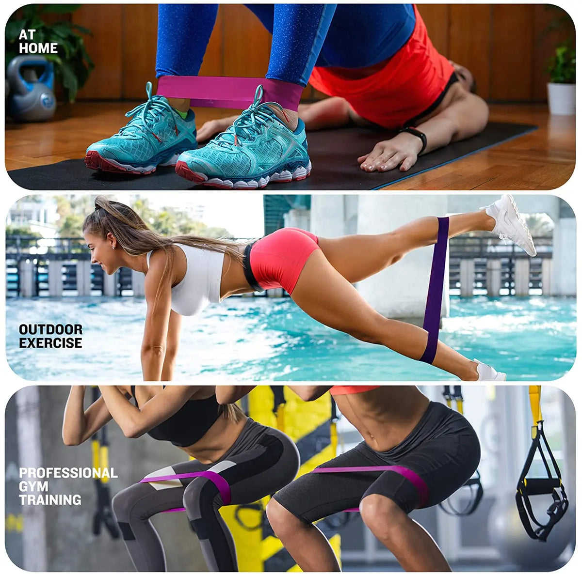 Different Resistance Bands Yoga Band Fitness Exercise Training Hip Tension Band Leg Squat Dance Elastic Loop Stretch Band