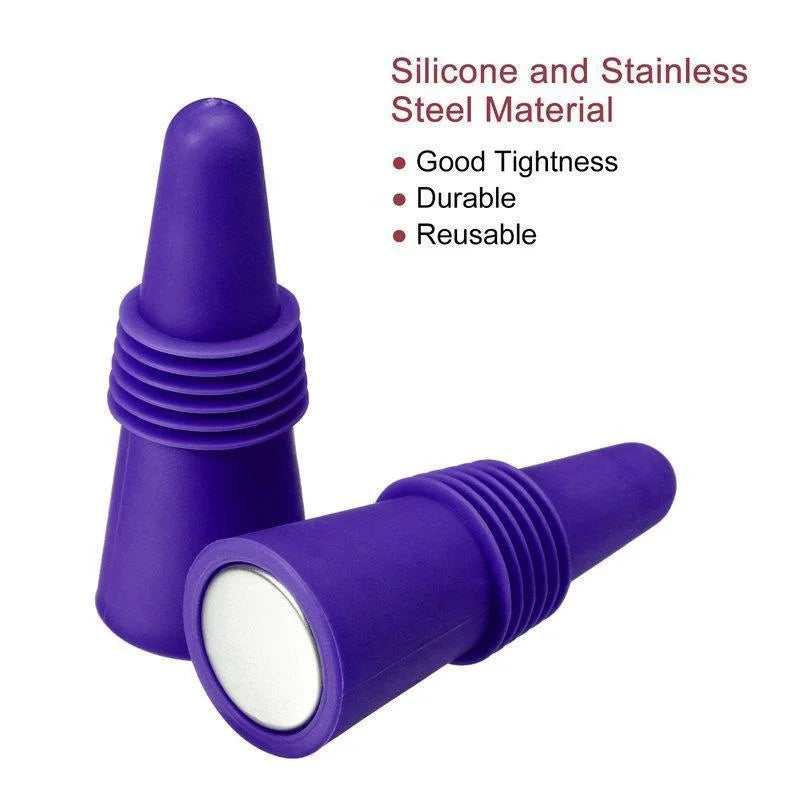 1PC Silicone Wine and Beverage Bottle Cap Set Leak Proof Champagne Bottles Sealer Stoppers Wine Cork Saver Stopper Reusable