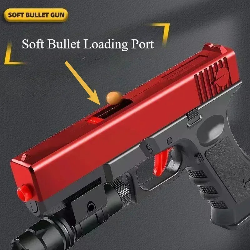 1W-Soft Bullet Toy Pistol Lower Magazine Manual Gun With Laser Airsoft Pistol Outdoor Sports CS For Children Game Gift