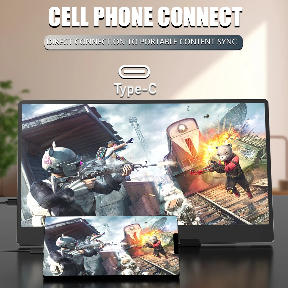 MUCAI N140-S36 Portable Display 14 Inch 60Hz Resolution 1366*768 TN Panel 250cd/㎡ Brightness 3ms Response Portable Monitor